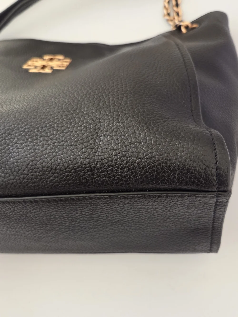 Tory Burch Black Leather Britten Tote Bag